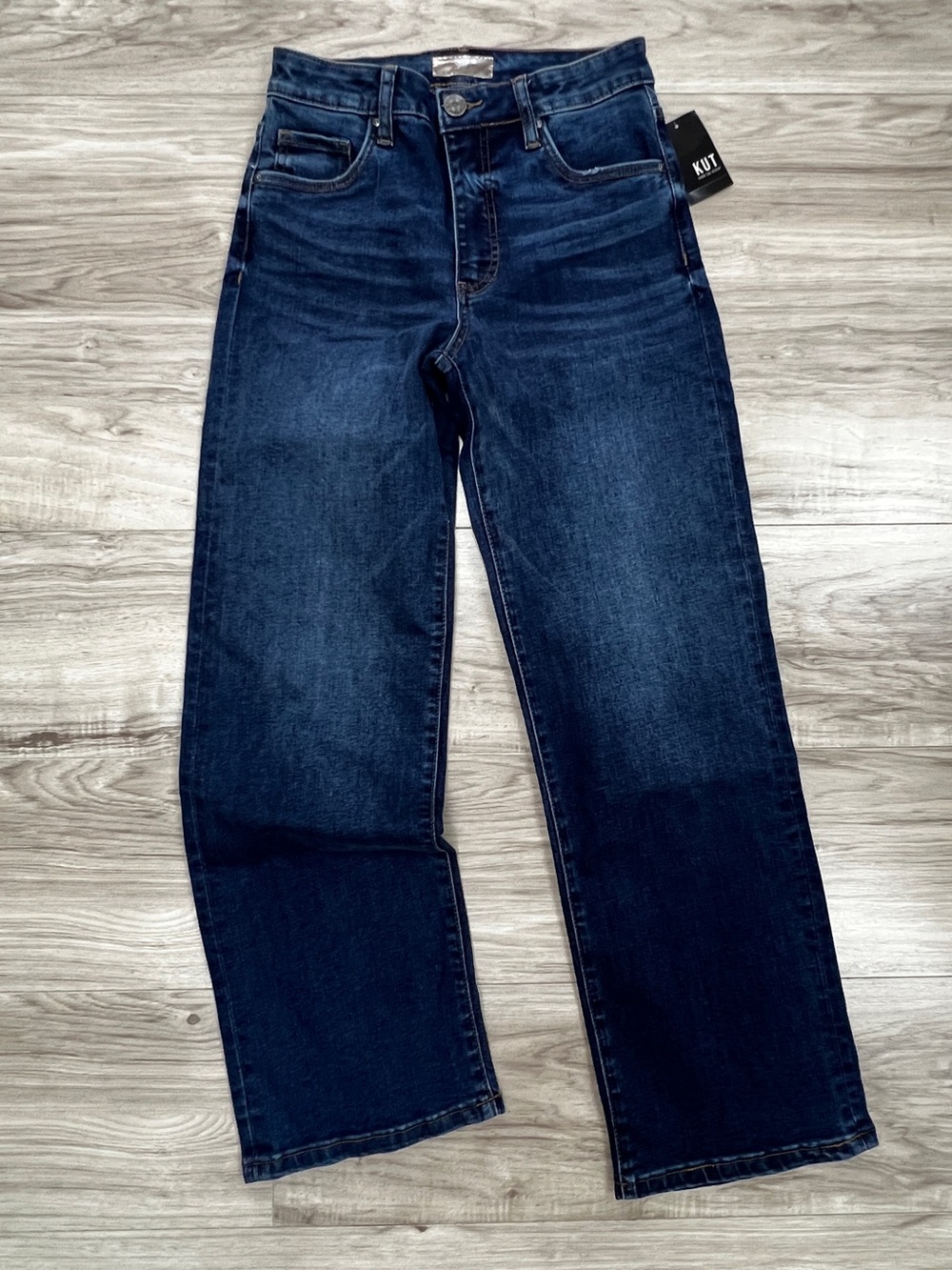 Kut From The Kloth Charlotte Fab Ab High Rise Wide Leg Jeans Blue Size 0 NWT